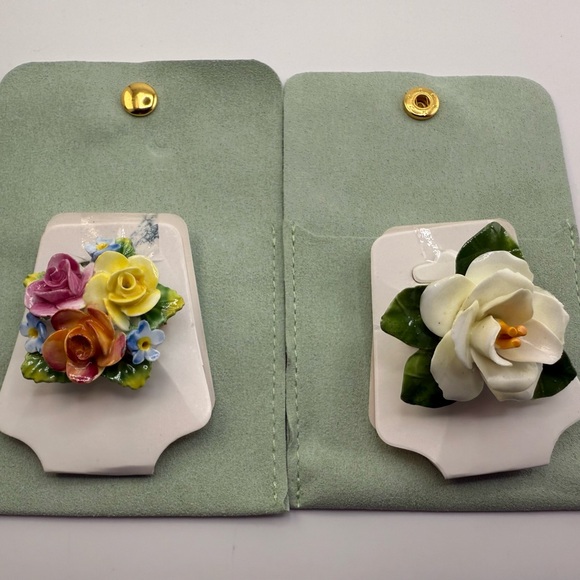 Two Vintage Bone China Brooch’s Floral Theme Excellent Condition! - Picture 11 of 11